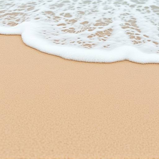 Image de la location 2 : Détail du sable fin et des vagues déferlant sur la plage